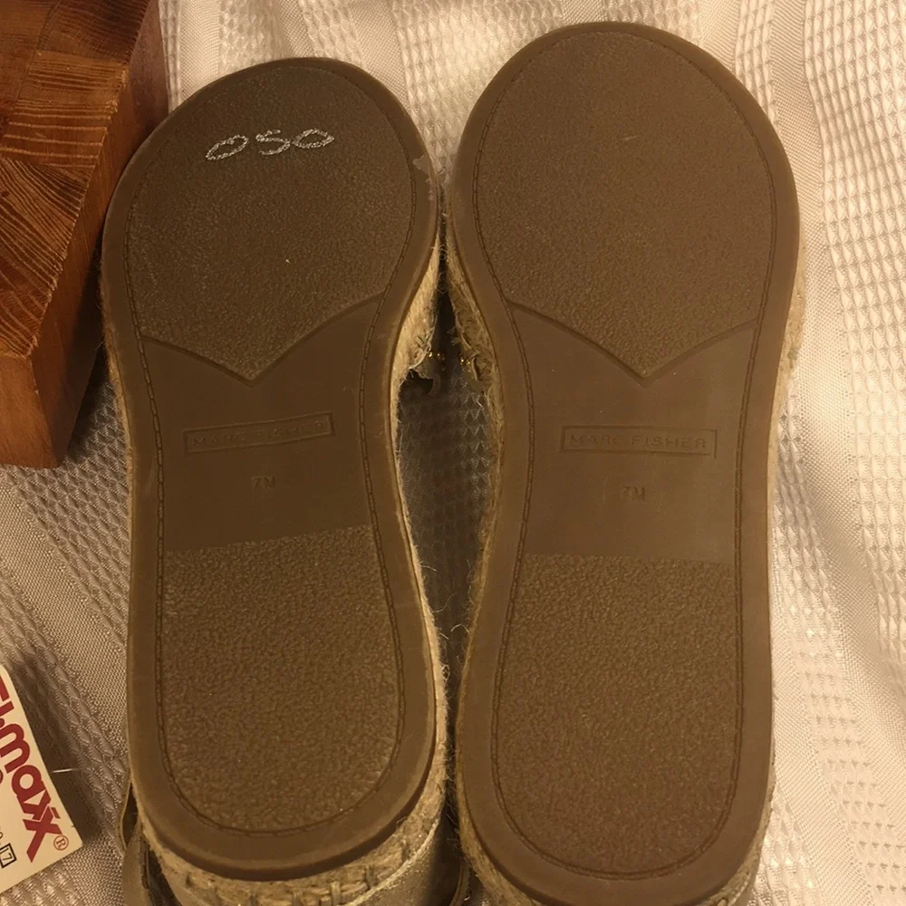 NWT Marc Fisher leather espadrilles ankle strap